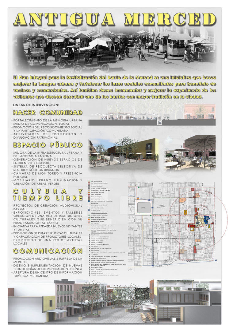 Poster to promote the proposed regeneration of La Merced, Mexico City